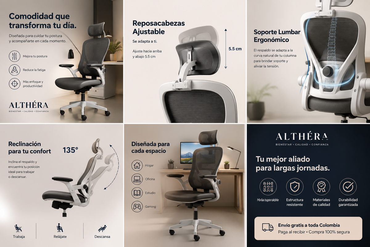 ErgoFlex Pro™ – Silla Ergonómica Multifuncional