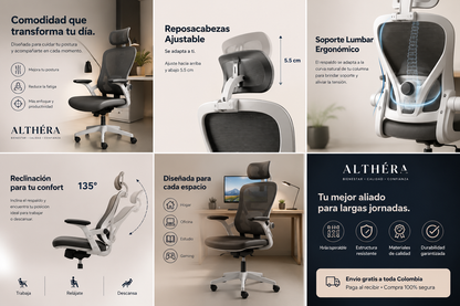 ErgoFlex Pro™ – Silla Ergonómica Multifuncional