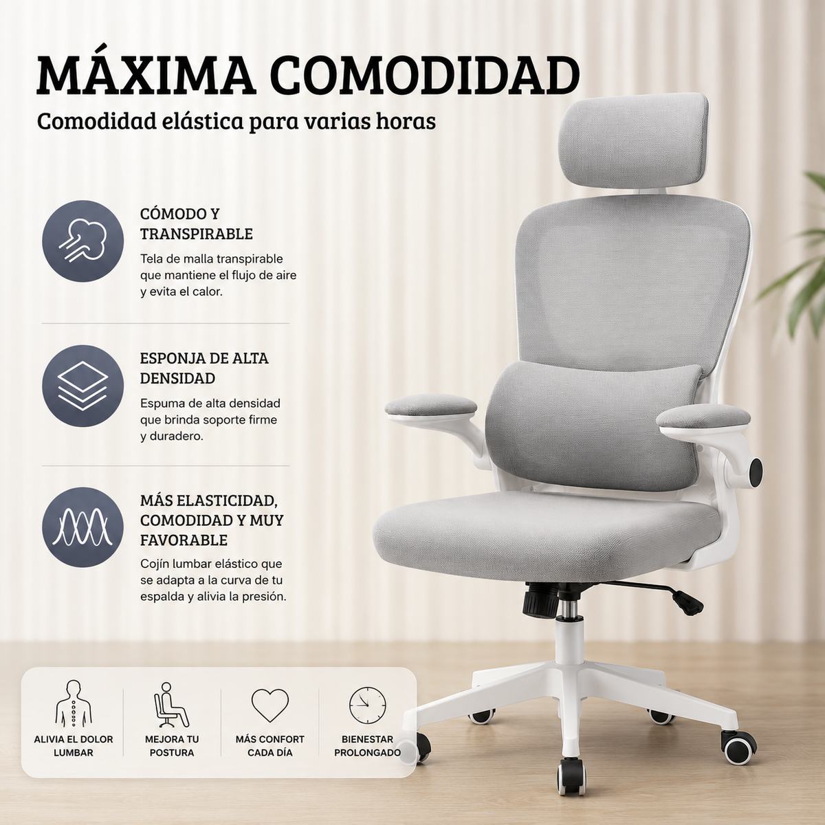 ErgoFlex Pro™ – Silla Ergonómica Multifuncional